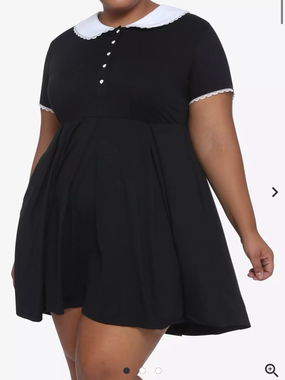 Hot Topic Goth Kawaii black dress w/ white Peter Pan collar & lace sz 14/16 (1) - Picture 13 of 13